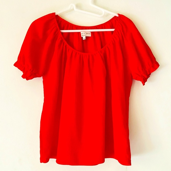 Madewell Tops - Madewell Texture & Thread NWOT Small Red Peasant Top